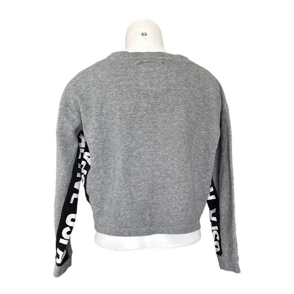 U.S. Polo Assn. Women’s Gray Active Cropped Long Sleeve Sweatshirt Size Small - Picture 3 of 8